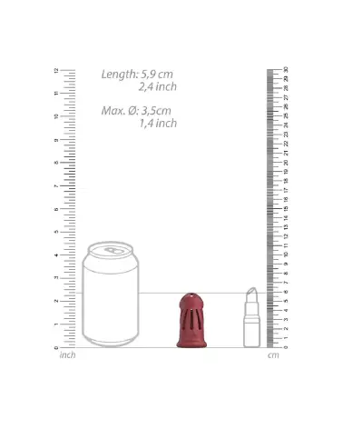Model 28 Cage de Chasteté en Silicone Ultra Doux Rouge ManCage by Shots-7