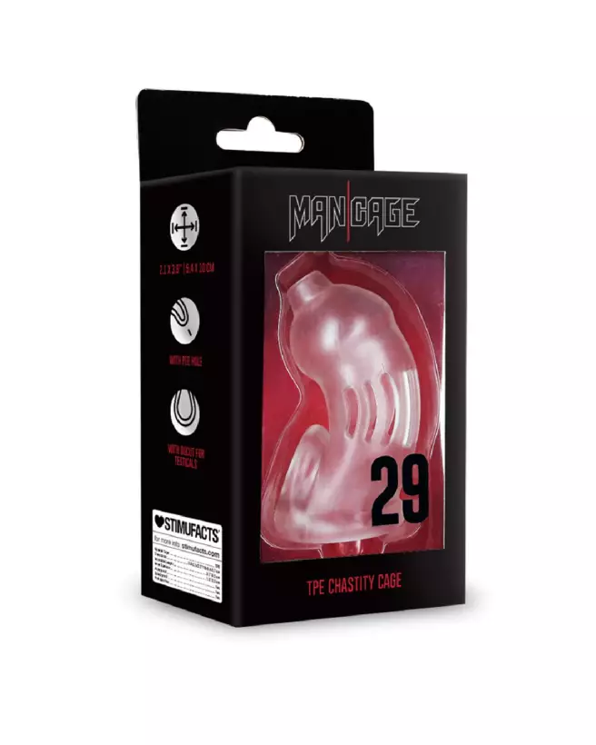 Cage de Chasteté ManCage Model 29 Transparente en TPE-2