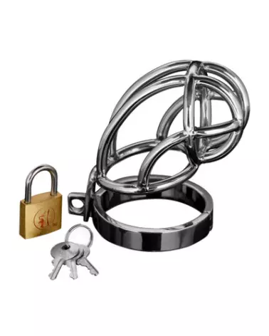 Cage de chasteté Captus en acier par XR Brands pour contrôle et soumission-1