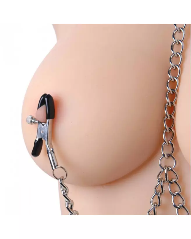 Collier et Pinces à Tétons Submission XR Brands pour jeux BDSM-6