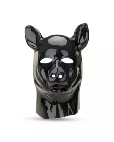 Latex Pig Hood Black de Prowler Red pour jeux de rôle et soirées masquées-1