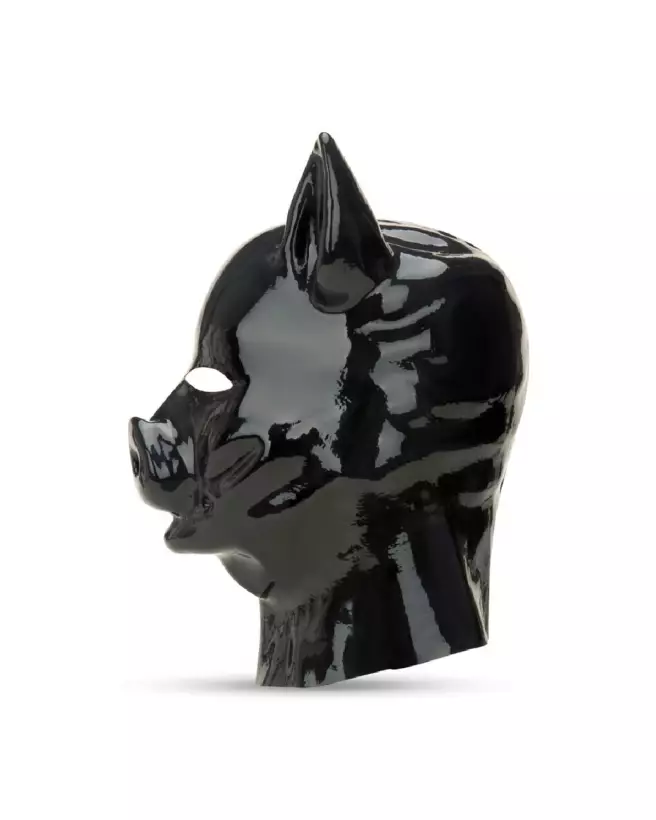 Latex Pig Hood Black de Prowler Red pour jeux de rôle et soirées masquées-3