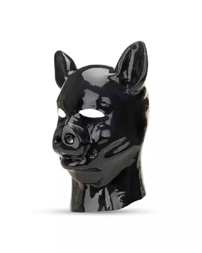Latex Pig Hood Black de Prowler Red pour jeux de rôle et soirées masquées-4