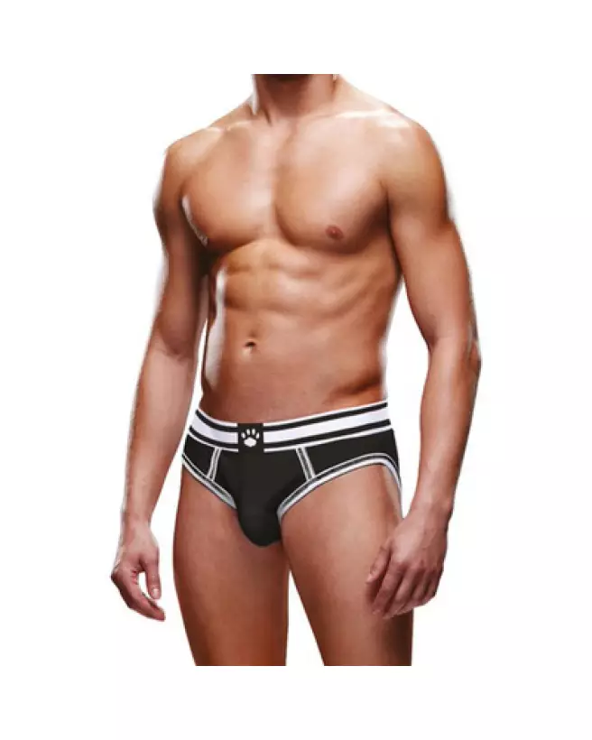 Image du Jockstrap Open Brief XS Noir et Blanc de Prowler, sous-vêtement sportif et élégant-1