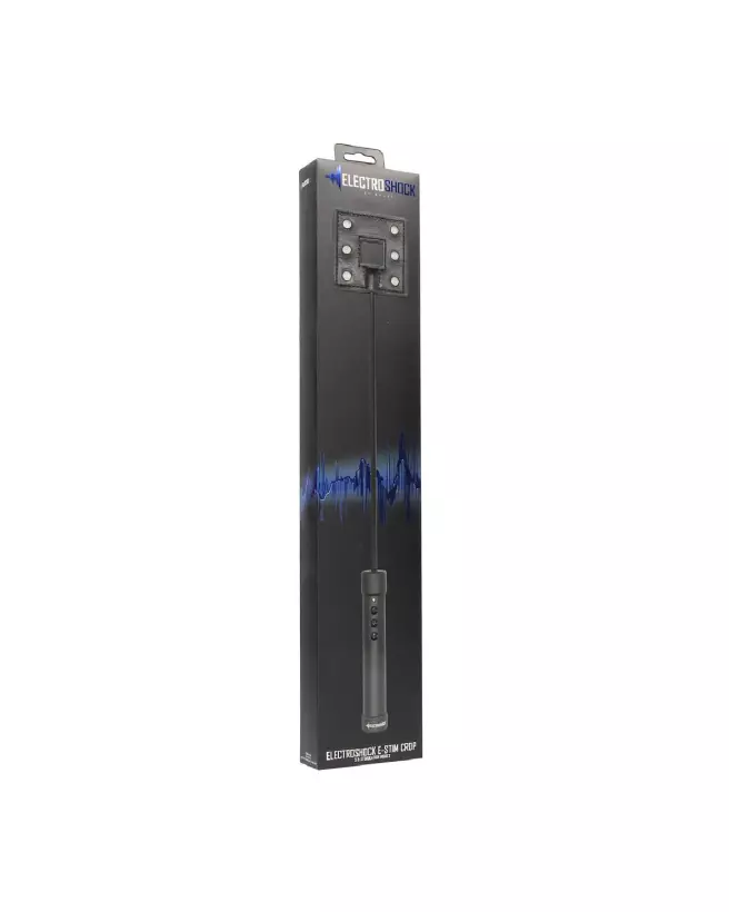 Fouet noir E-Stimulation Crop ElectroShock pour électrostimulation-2