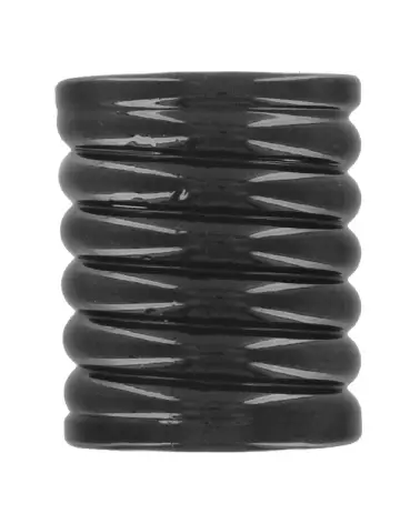 Image du Spiral Ball Stretcher Black par XR Brands, extenseur testiculaire confortable et durable-2