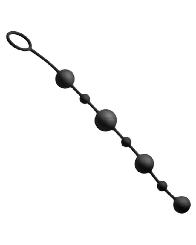 Chapelet anal Linger Graduated en silicone de XR Brands pour plaisir et stimulation-1