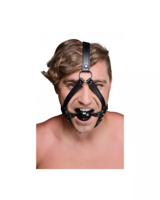 Image de Baillon Ball avec Head Armor par XR Brands pour BDSM-1