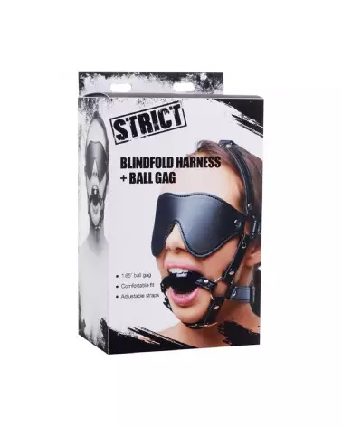 Masque à yeux et bâillon à boule XR Brands pour jeux BDSM-2