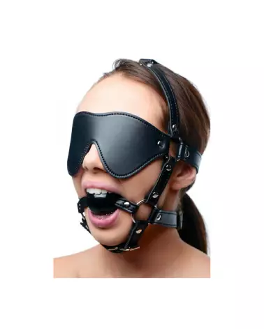 Masque à yeux et bâillon à boule XR Brands pour jeux BDSM-4