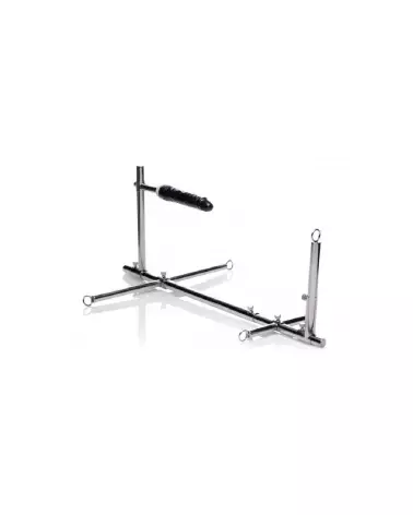 Image de la barre d'écartement avec dildo en métal Imprisoned par XR Brands pour BDSM-4