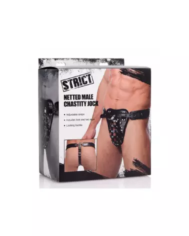 Ceinture de chasteté masculine STRICT de XR Brands en acier sécurisé-2