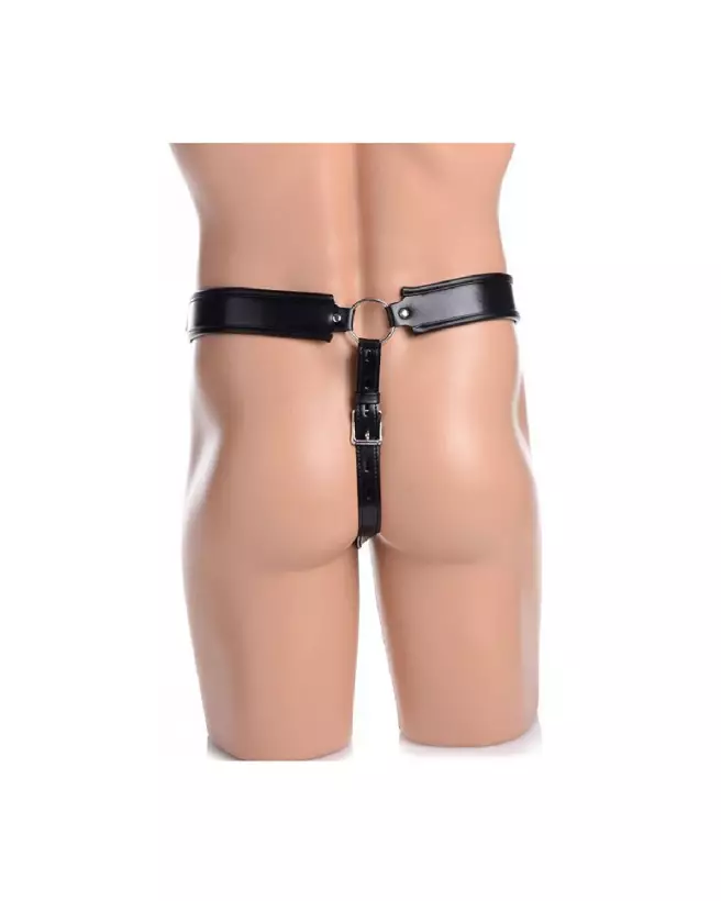 Ceinture de chasteté masculine STRICT de XR Brands en acier sécurisé-4