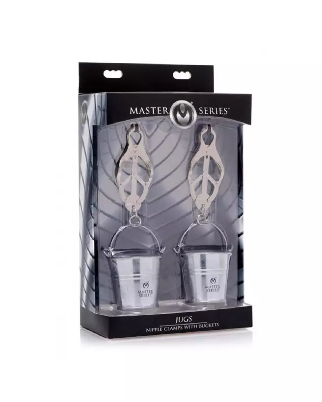 Pinces à tétons Jugs de XR Brands avec seaux ajustables pour jeux de bondage-2