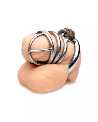 Image de la cage de chasteté The Pen Deluxe par XR Brands, dispositif sécurisé et confortable pour jeux de domination-6