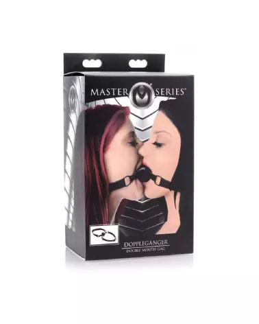 Image du Doppelganger Double Silicone Mouth Gag par XR Brands, baillon BDSM en silicone-2