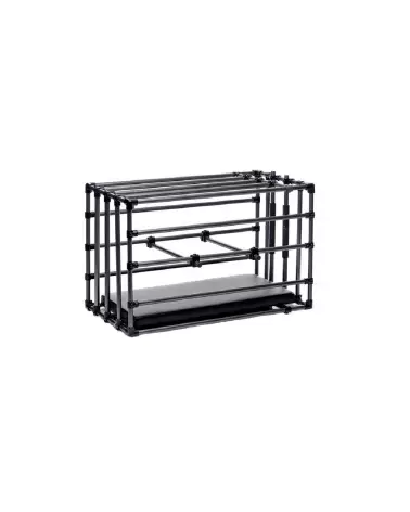 Image de la Kennel Cage réglable pour chiots avec planche rembourrée par XR Brands, idéale pour équipements BDSM-3
