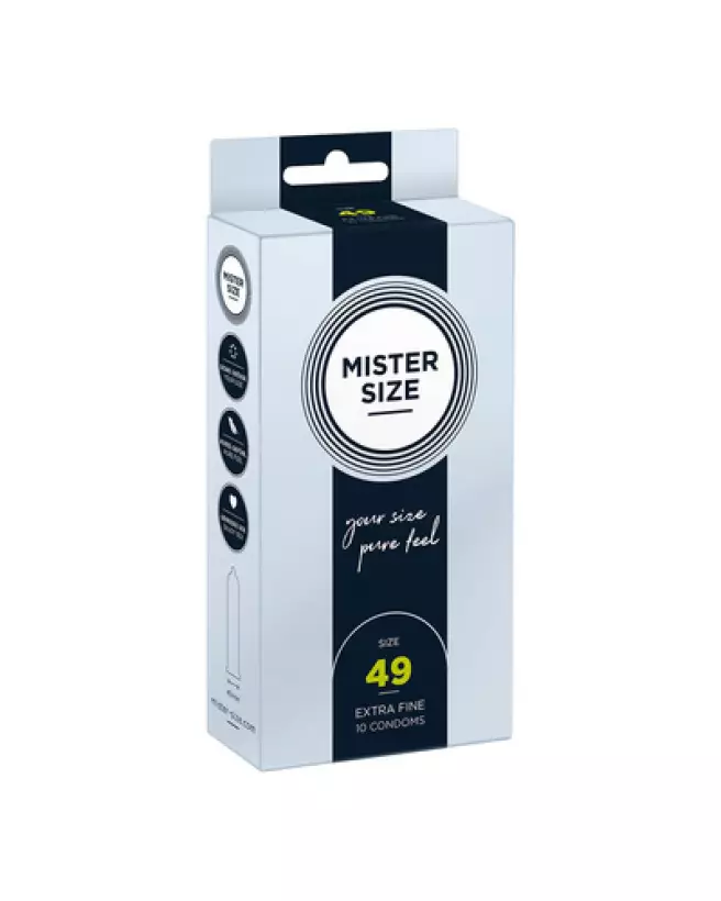 Image de préservatifs Mister Size 49mm, ultra-sensibles pour une sensation naturelle optimale-1