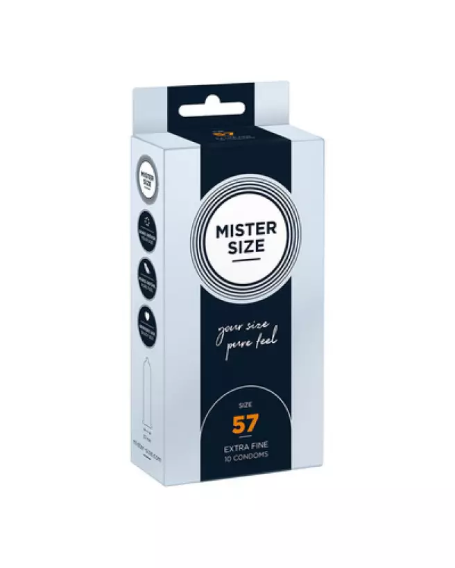 Préservatifs Mister Size 57 mm Pack de 10 pour confort et protection optimale-1