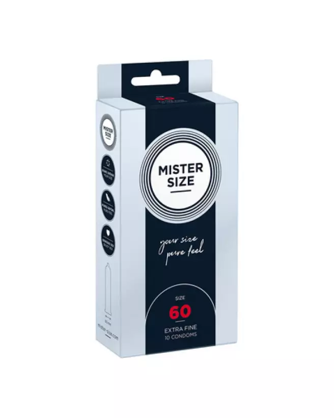 Image de préservatifs Mister Size 60 mm pack de 10 pour confort et protection-1