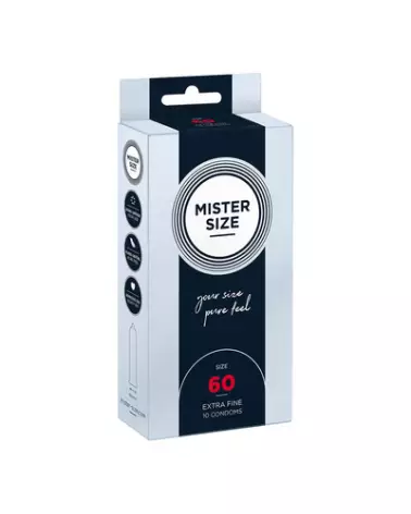 Image de préservatifs Mister Size 60 mm pack de 10 pour confort et protection-1