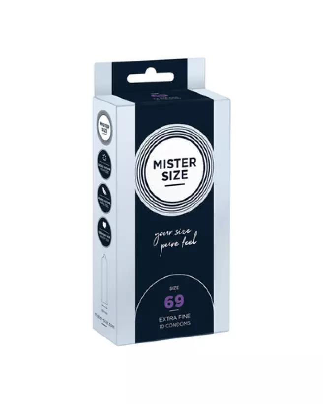 Image des préservatifs Mister Size 69 mm, pack de 10 pour confort et sensation naturelle optimale-1