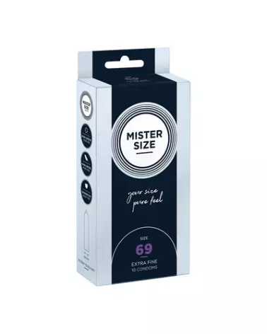 Image des préservatifs Mister Size 69 mm, pack de 10 pour confort et sensation naturelle optimale-1