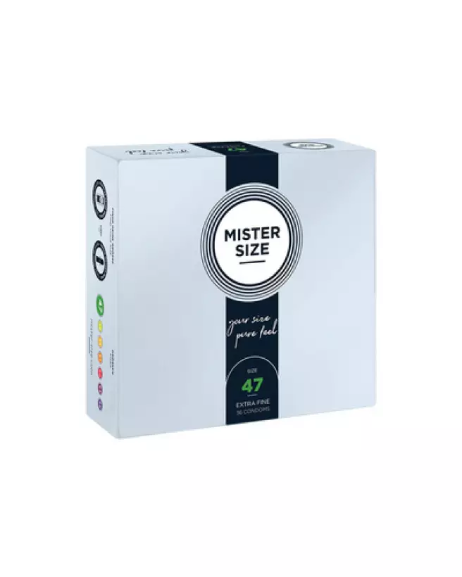 Image de préservatifs Mister Size 47mm ultra-fins pour confort et protection optimale-1