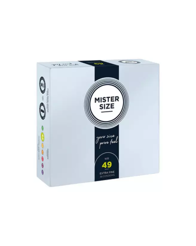 Pack de 36 préservatifs Mister Size 49 mm ultra-fins pour confort et sécurité optimale-1