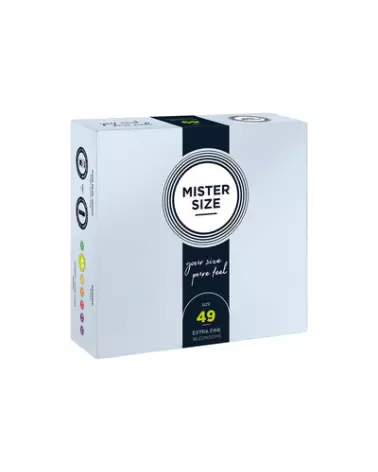 Pack de 36 préservatifs Mister Size 49 mm ultra-fins pour confort et sécurité optimale-1