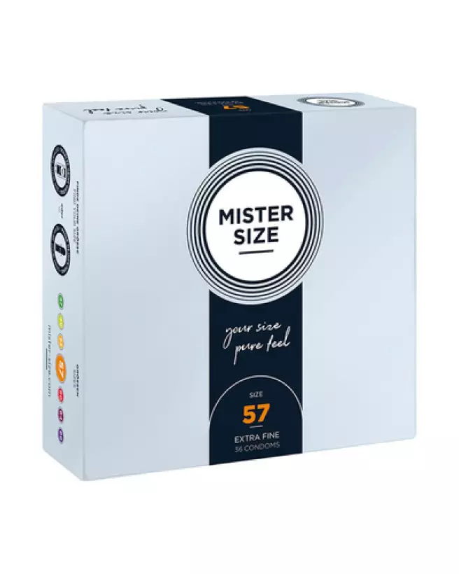 Pack de 36 préservatifs Mister Size 57 mm pour sensation naturelle et sécurité optimale-1