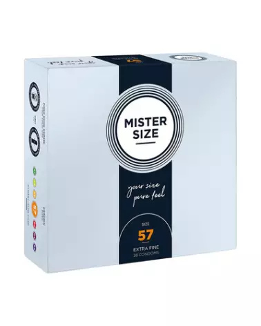 Pack de 36 préservatifs Mister Size 57 mm pour sensation naturelle et sécurité optimale-1
