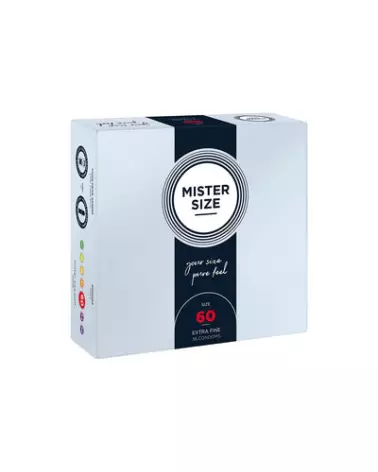 Image des préservatifs Pure Feel 60 mm Mister Size, pack de 36-1