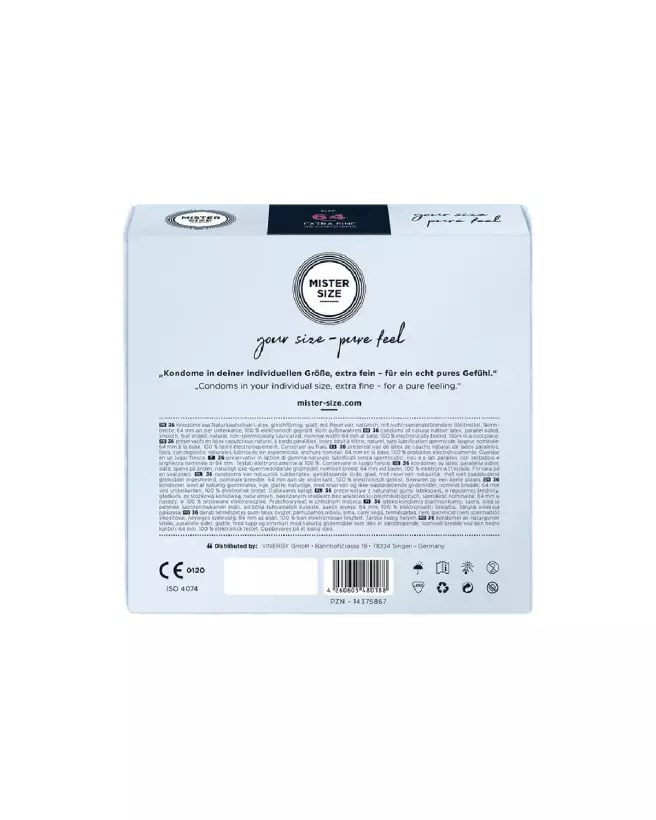 Image de préservatifs Mister Size 64 mm en pack de 36 pour confort et sécurité maximale-2