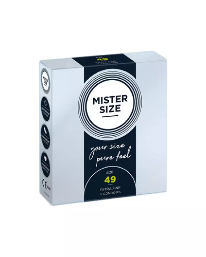 Photo de préservatifs Mister Size 49 mm ultra-fins pour sensation naturelle et protection optimale-1