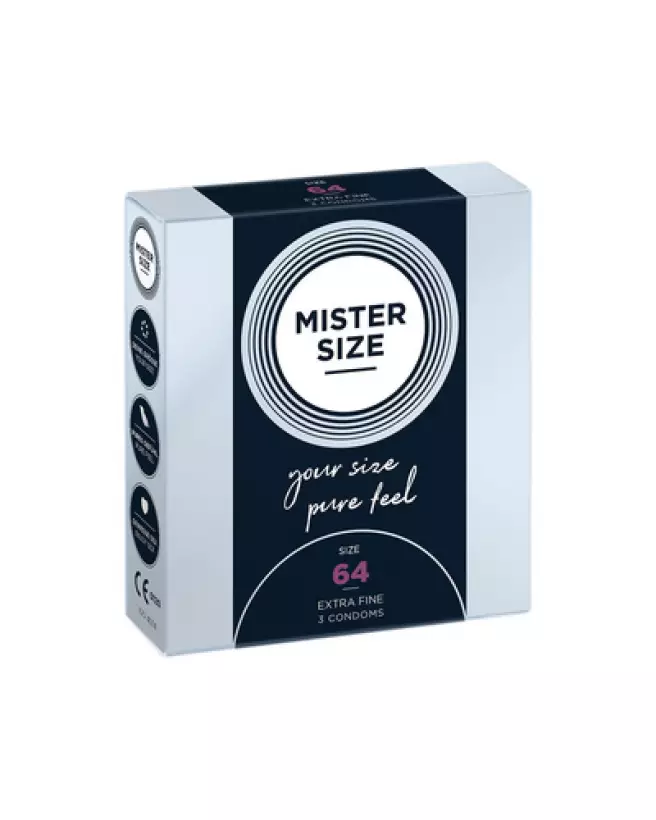 Image de préservatifs Mister Size Pure Feel 64 mm pour un confort et une sécurité optimale-1