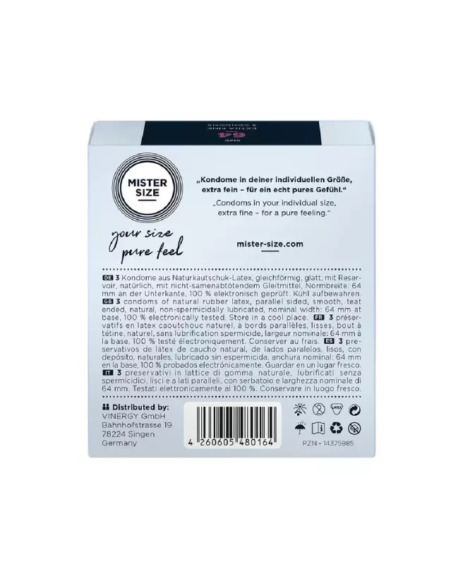 Image de préservatifs Mister Size Pure Feel 64 mm pour un confort et une sécurité optimale-3