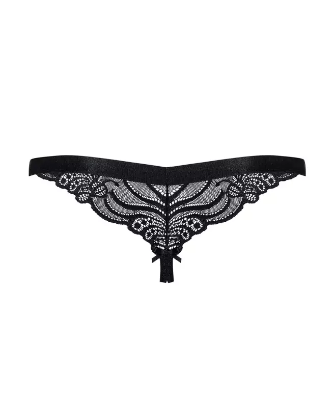 String ouvert noir Obsessive 828-THC-1, lingerie sexy et élégante-10