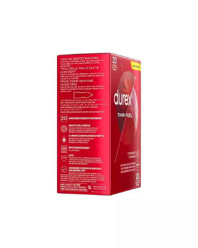 Photo de préservatifs Durex Thin Feel, pack de 20, pour sensations naturelles et protection optimale-3