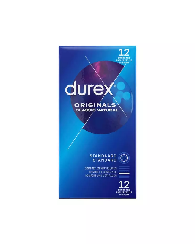 Pack de 12 préservatifs Durex Originals Classic Natural pour sécurité et confort-2