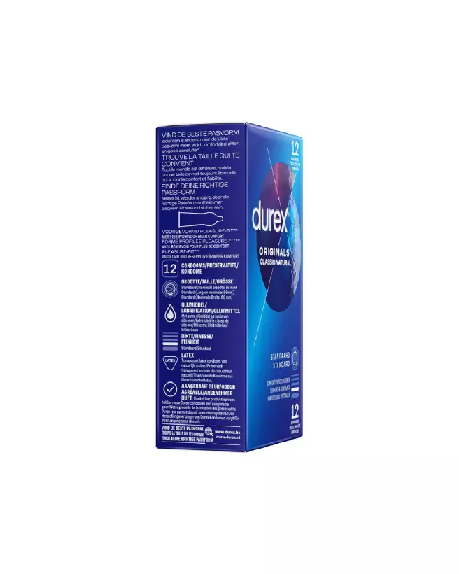 Pack de 12 préservatifs Durex Originals Classic Natural pour sécurité et confort-3