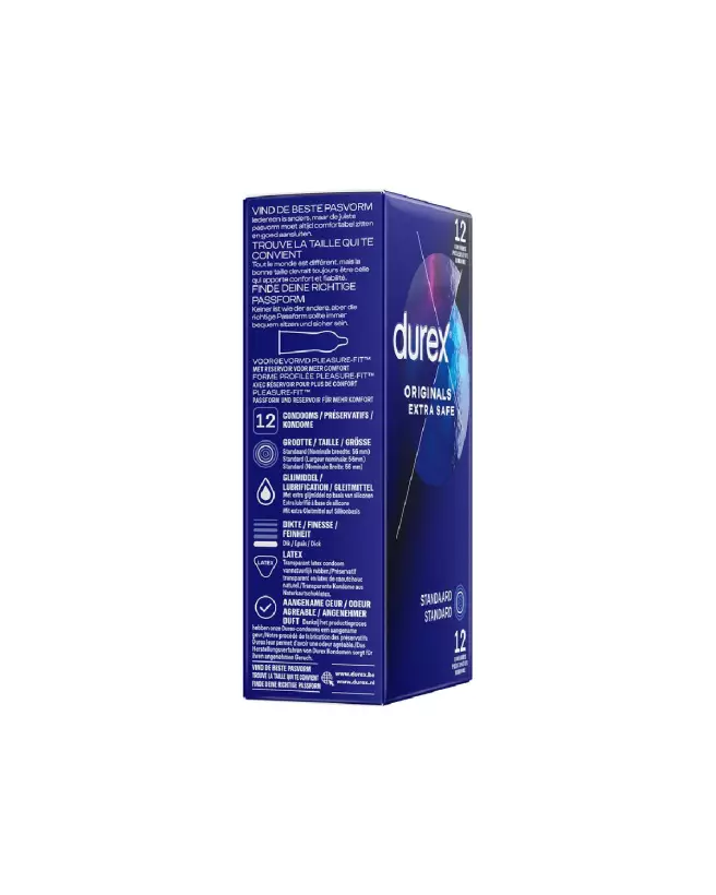 Pack de 12 préservatifs Durex Originals Extra Safe pour protection et confort optimal-3