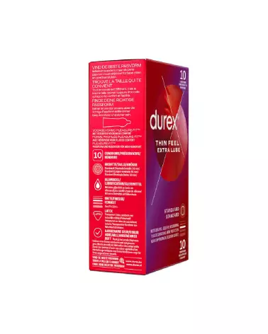 Photo de préservatifs Durex Thin Feel Extra Lube, 10 pièces, sensation naturelle et confort optimal-3