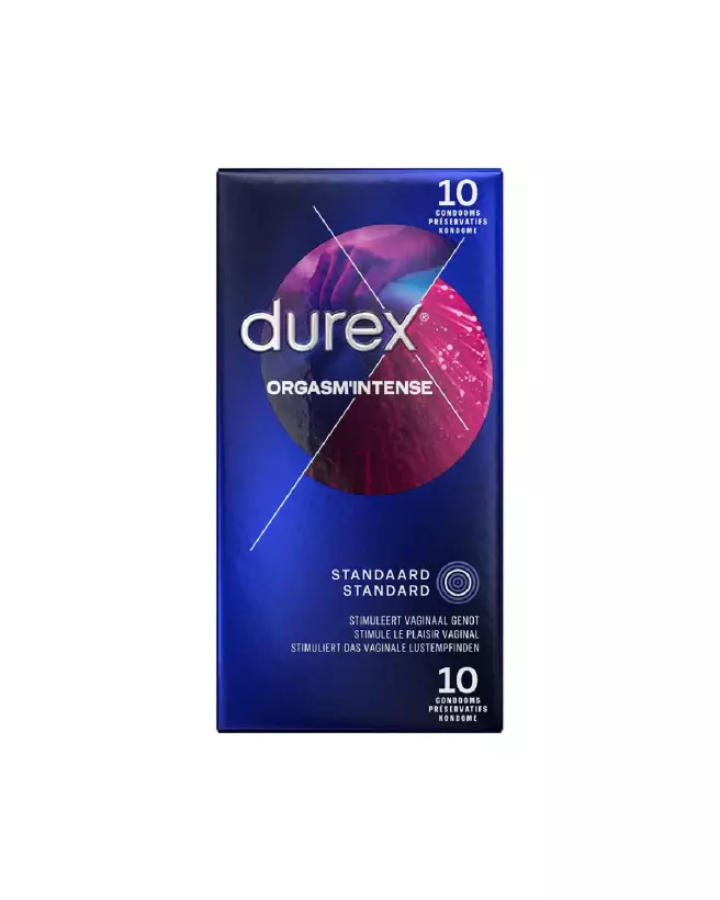 Image des préservatifs Durex Orgasm Intense avec texture et gel stimulant pour sensations accrues-2