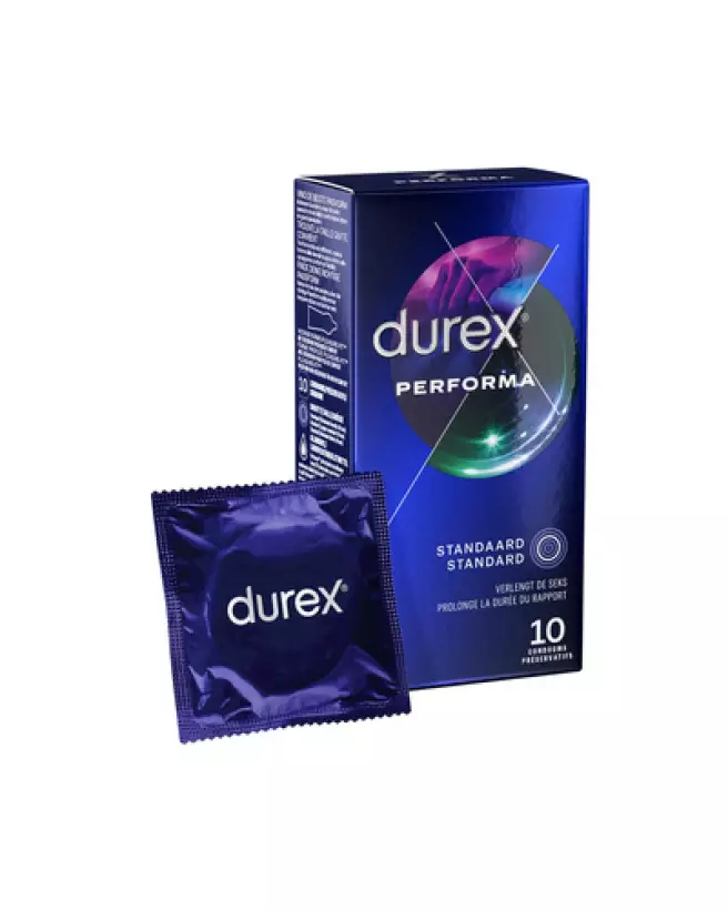 Préservatifs Durex Performa 10 pièces pour endurance et protection-1