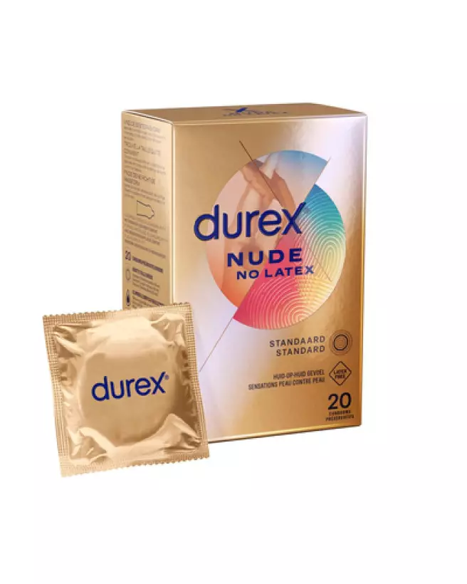 Image de préservatifs Durex Nude sans latex, pack de 20 pour sensation naturelle et protection optimale-1