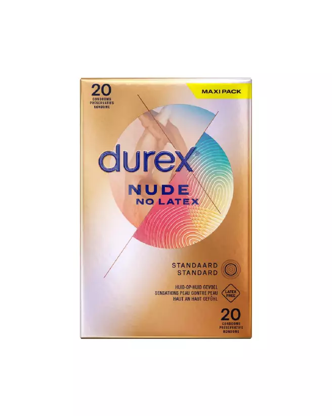 Image de préservatifs Durex Nude sans latex, pack de 20 pour sensation naturelle et protection optimale-2