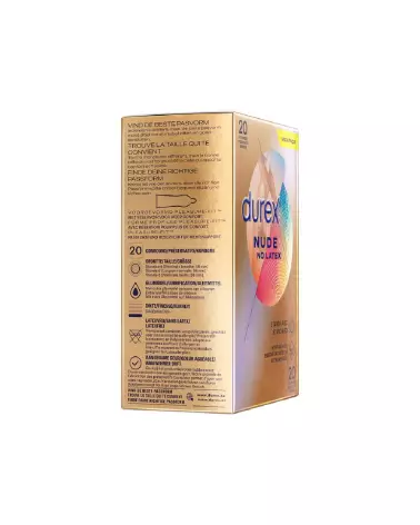 Image de préservatifs Durex Nude sans latex, pack de 20 pour sensation naturelle et protection optimale-3