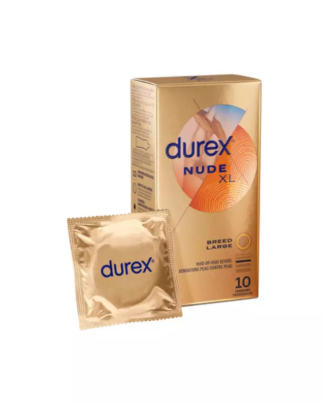 Durex Nude XL Condoms Extra Large Ultra-Thin Latex Package-1