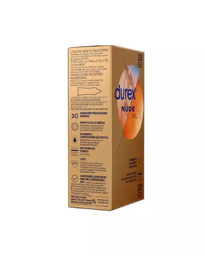 Durex Nude XL Condoms Extra Large Ultra-Thin Latex Package-3